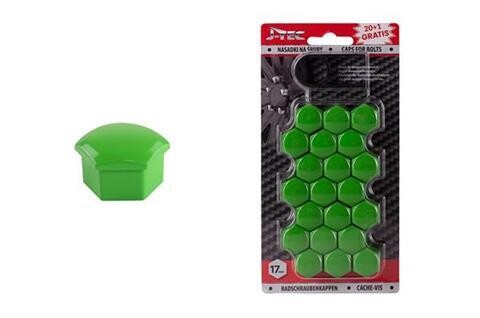 Caps for bolts 17 mm green