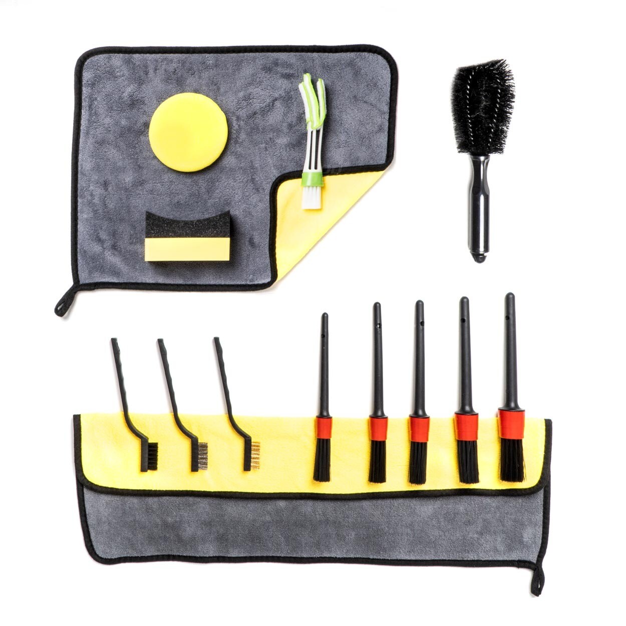 Car detailing mix brush, sponge and microfiber set 14pcs