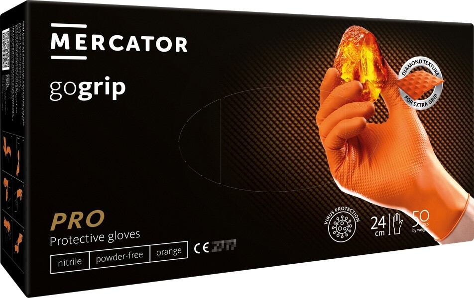 Nitrile gloves GoGrip orange size XL, (9-10) 50 pcs