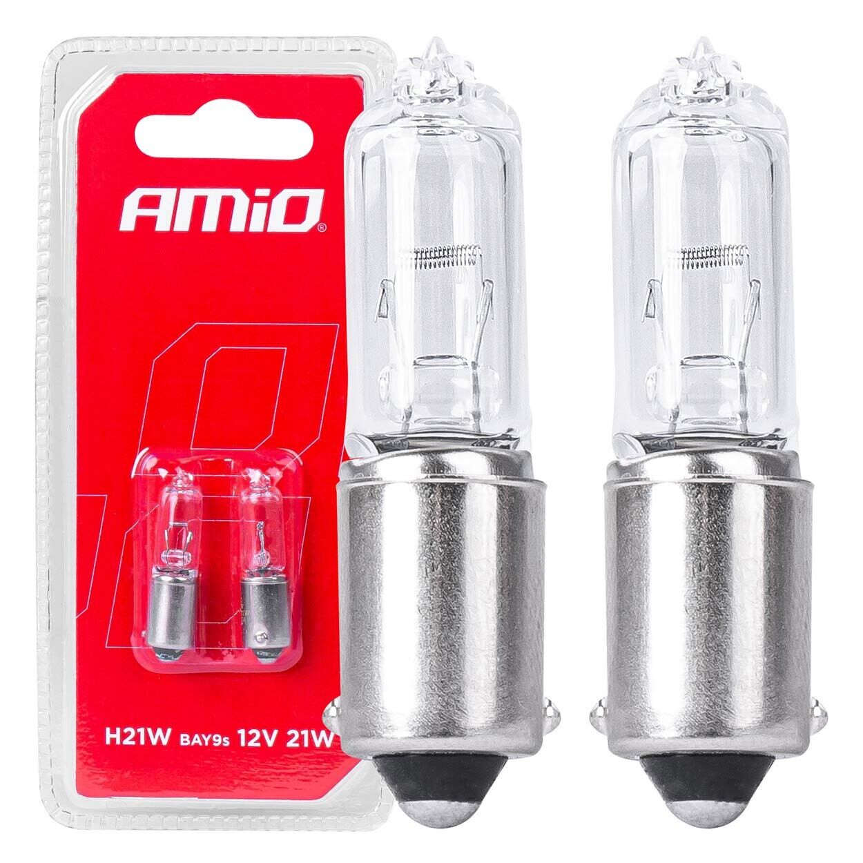 Halogen bulbs H21W 12V 21W BAY9S white 2pcs blister