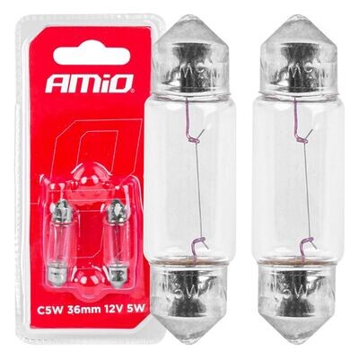Halogen bulbs C5W Festoon SV 8,5-8 36mm 12V 2pcs blister