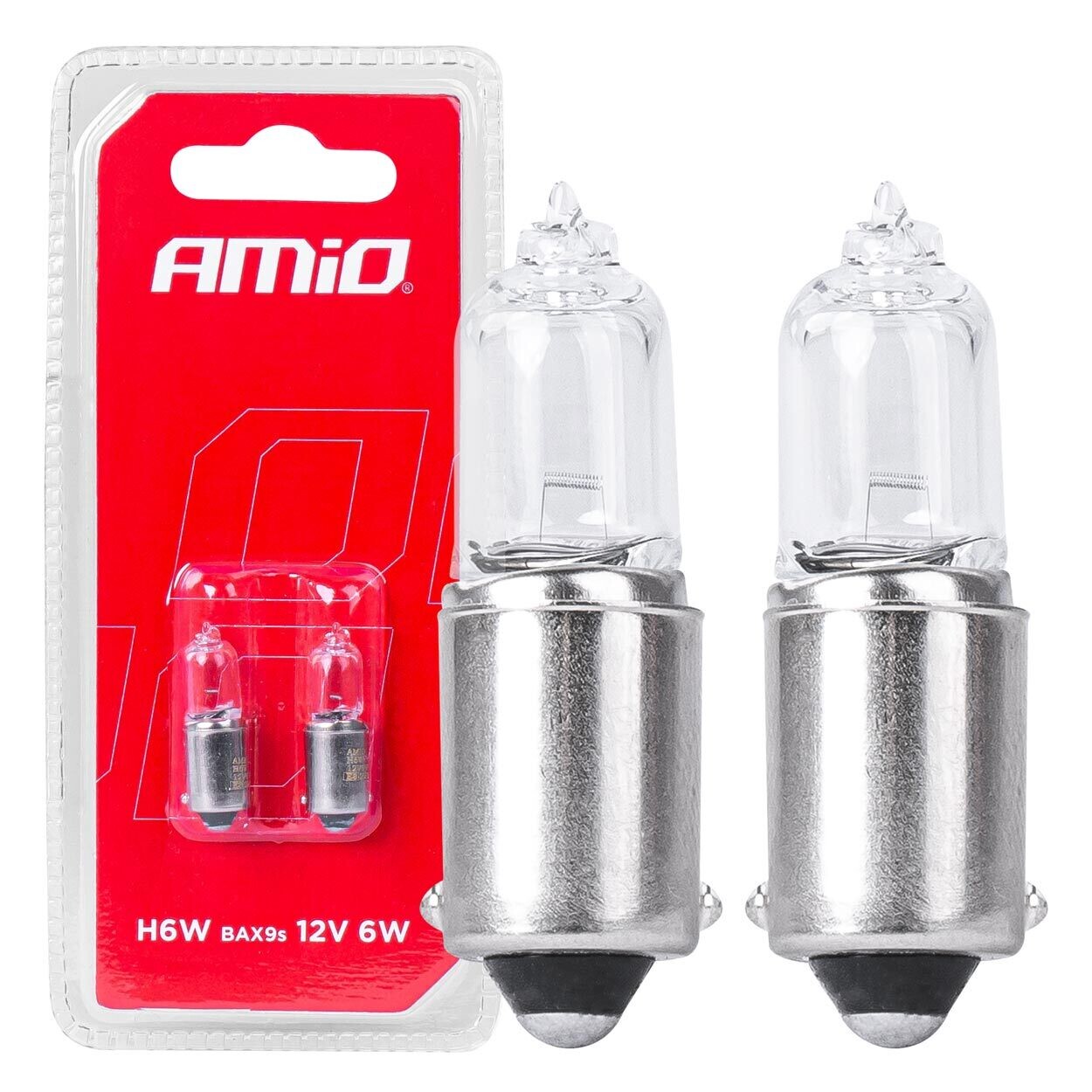 Halogen bulbs H6W 12V 6W BAX9S white 2pcs blister