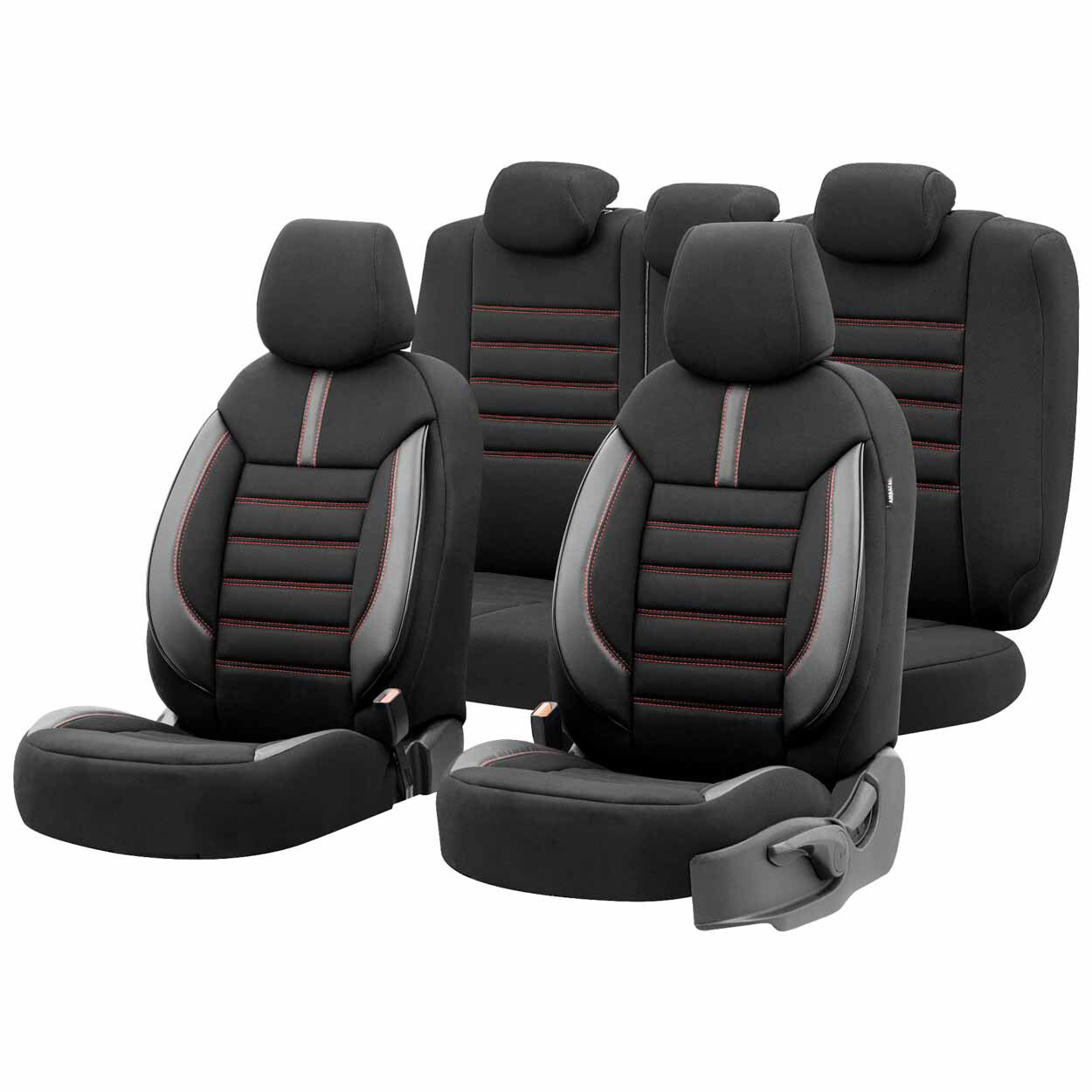 Car seat covers set OTOM LIMITED 101 BLACK/RED 3-ZIP