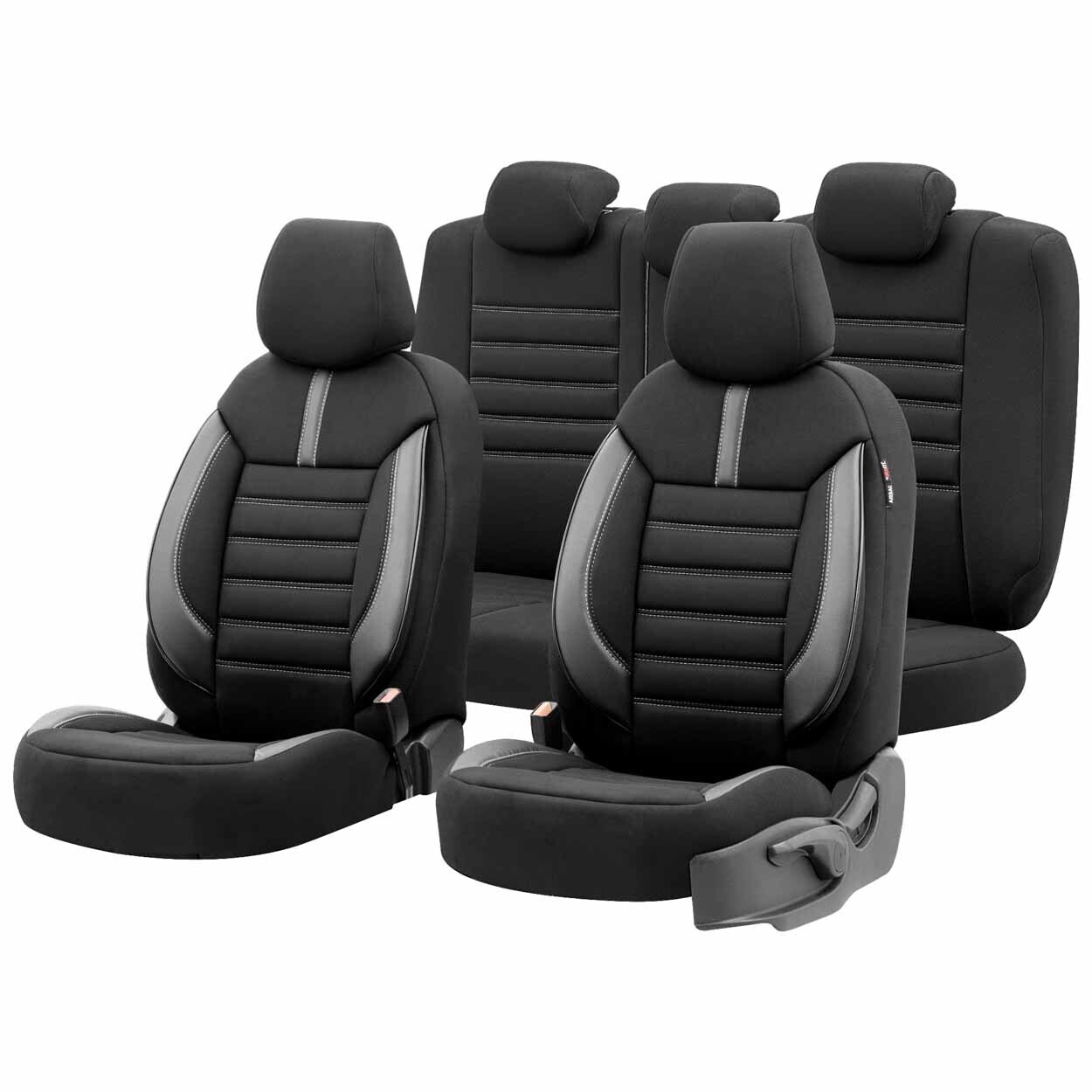 Car seat covers set OTOM LIMITED 102 BLACK/GREY 3-ZIP