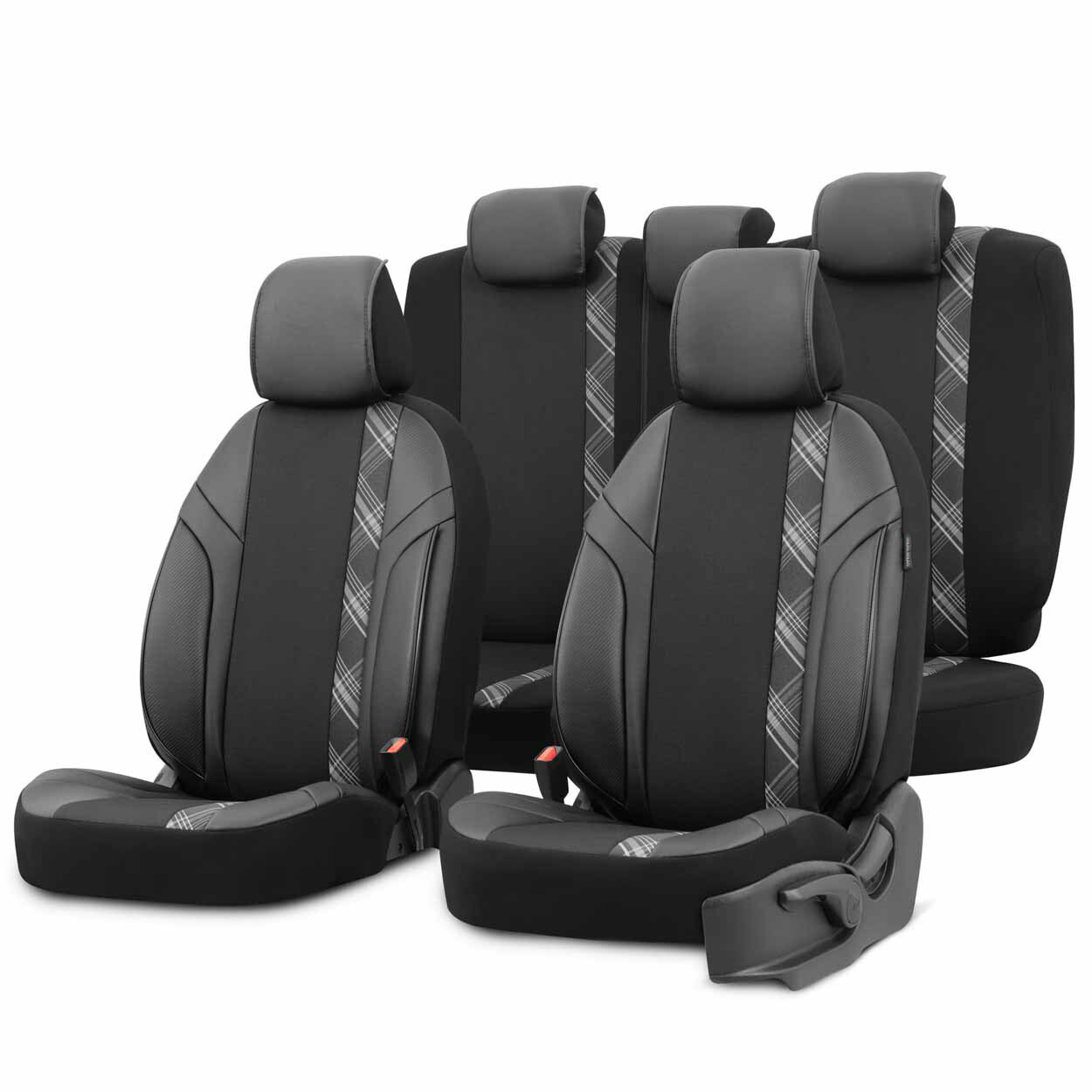 Car seat covers set OTOM HORIZON 1808 BLACK/SMOKED 3-ZIP
