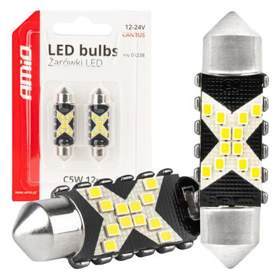 Pirnid ED CANBUS Festoon C5W 12SMD 2016 41mm White 12V/24V