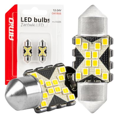 Pirnid LED CANBUS Festoon C5W 12SMD 2016 31mm White 12V/24V