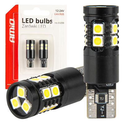 Pirnid LED CANBUS T10 W5W 13SMD 3030 White 12V/24V