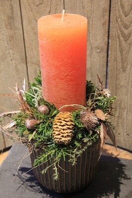 Pasadenagesteck mit Kerze