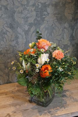 Bouquet in orange weiss