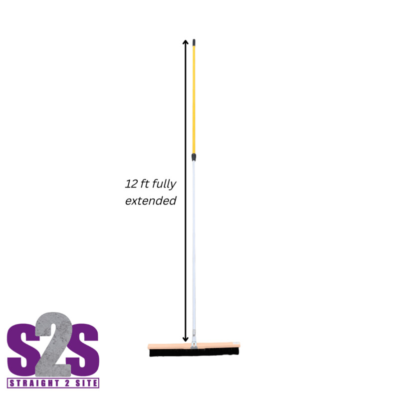 Concrete Finishing Brush & Telescopic Handle 6-12ft