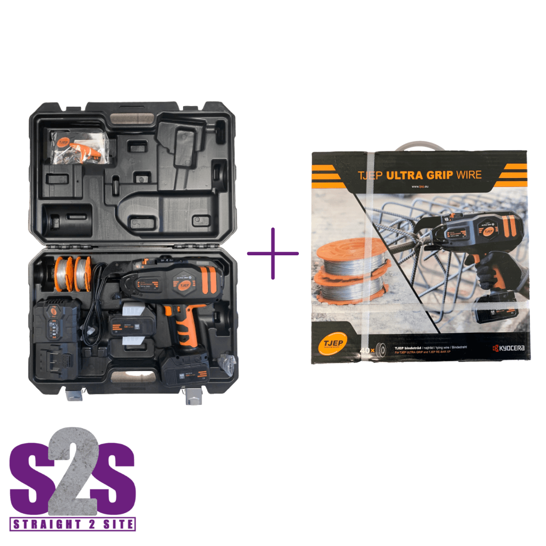 TJEP Ultra Grib Rebar Tying Gun & 40 Coils of Wire