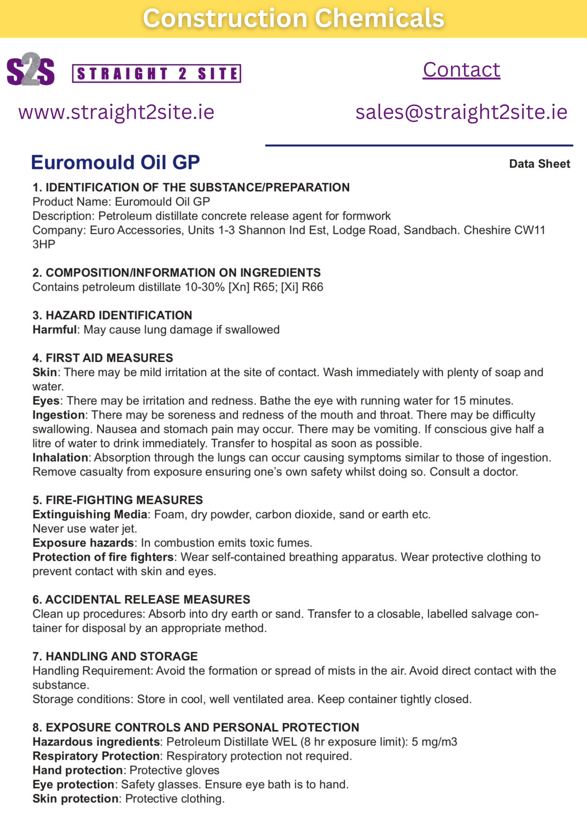 Concrete Mould Oil 20ltr