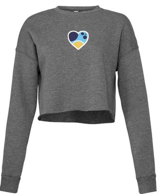 Blue Heart Cropped Sweatshirt