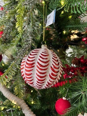 Red Embossed Ball Ornament