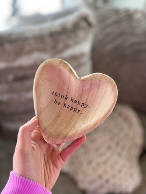 Think Wood Heart Trinket Tray