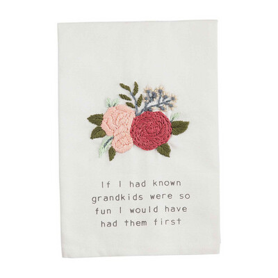 Grandkid Funny Floral Towel