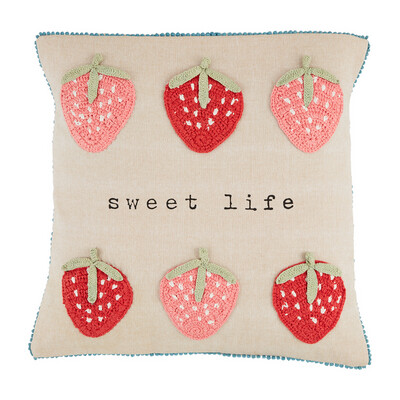 Crochet Strawberry Pillow