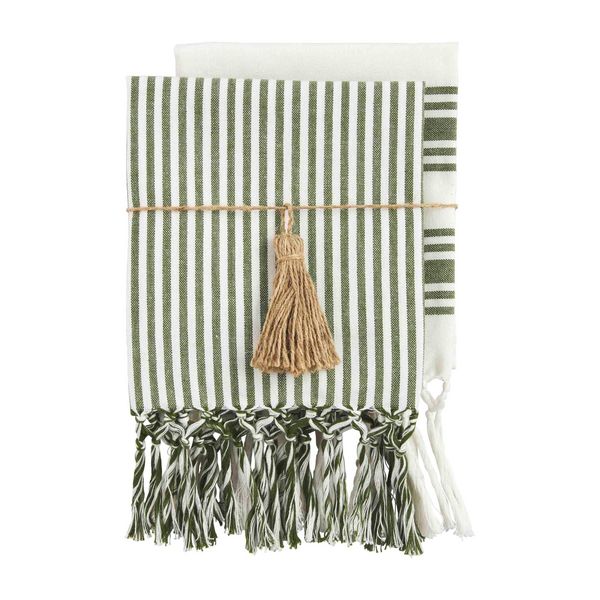 Striped Green Turkish Towels
