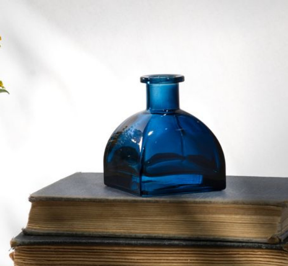 3.5&quot; Blue Glass Ink Bottle