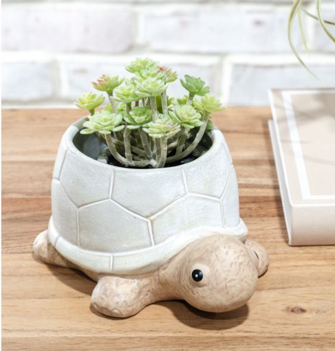 7&quot; Beige Turtle Planter