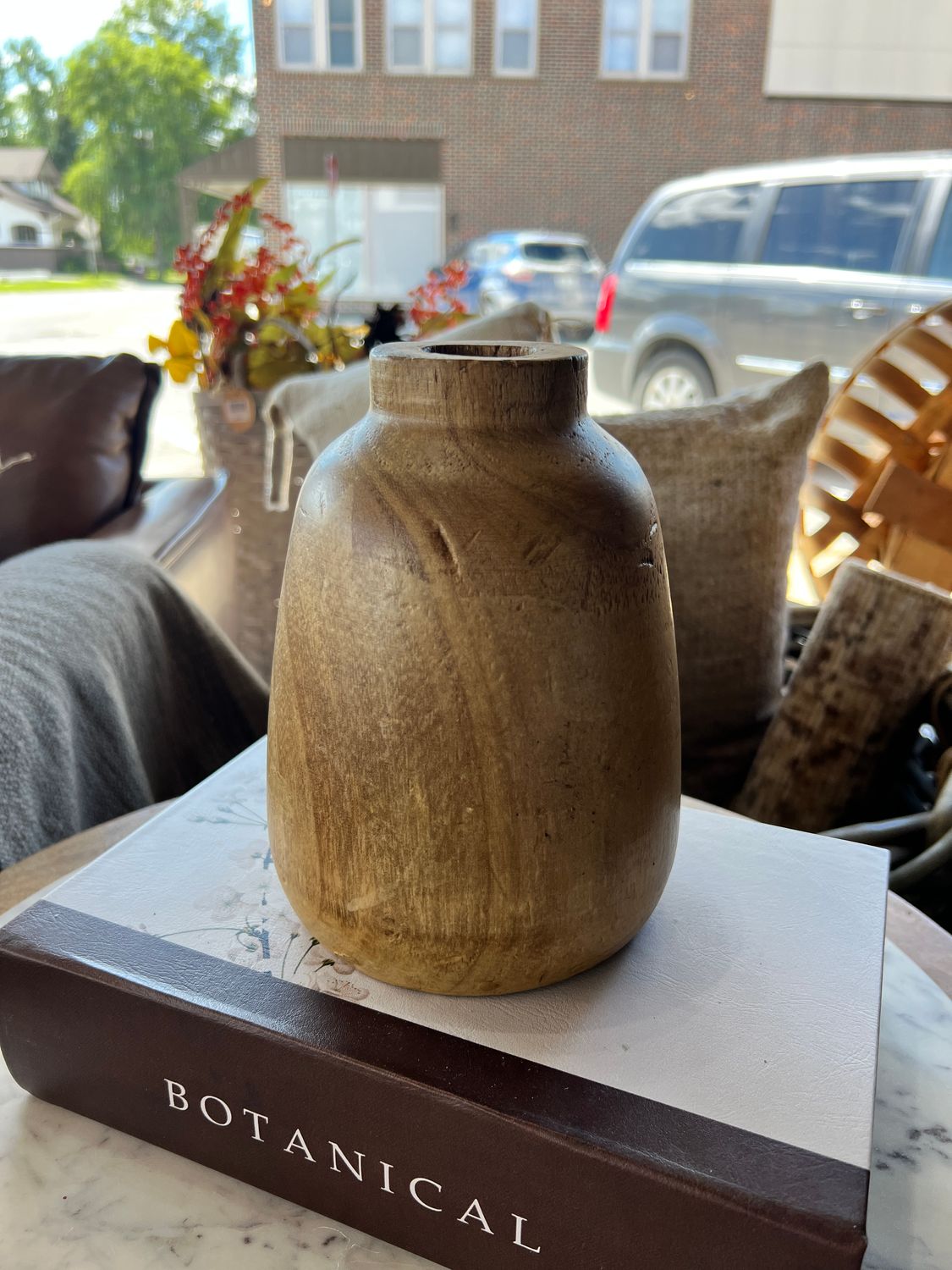 7.05&quot; Wood Vase