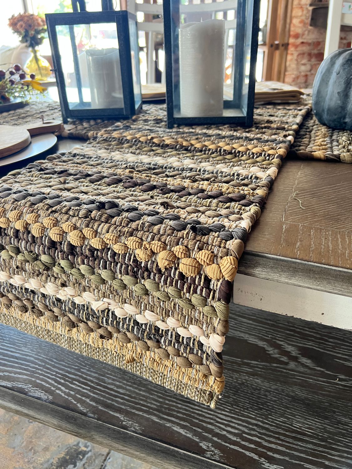 Mineral Stripe Chindi Table Runner