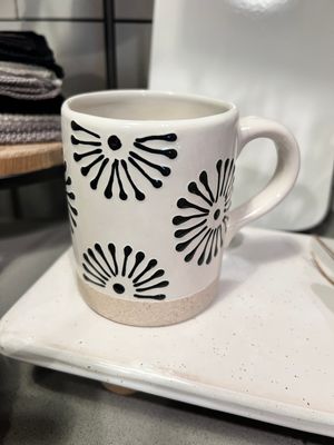 White Starburst Stoneware Mug