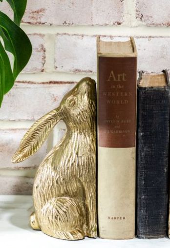 Gold Bunny Book End