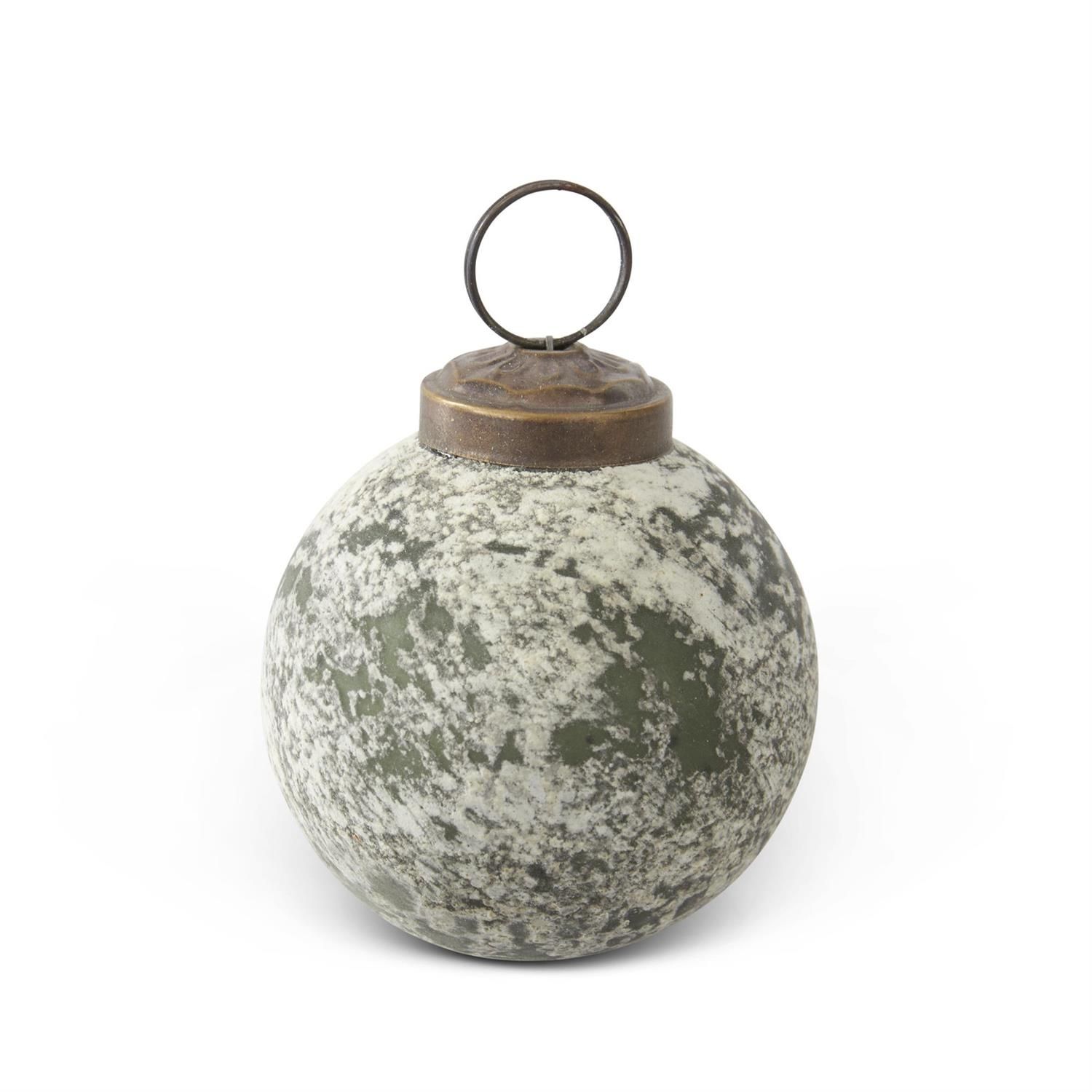 Green &amp; White Speckle Orn.