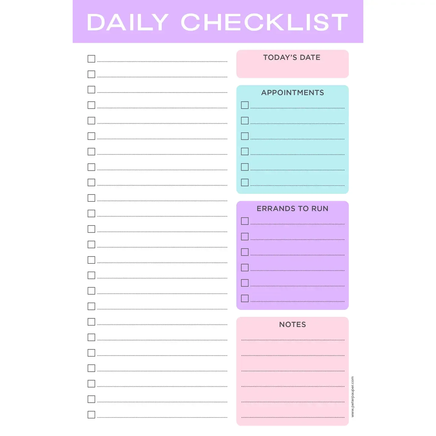 Pastel Daily Note Pad - Peter Pauper Press