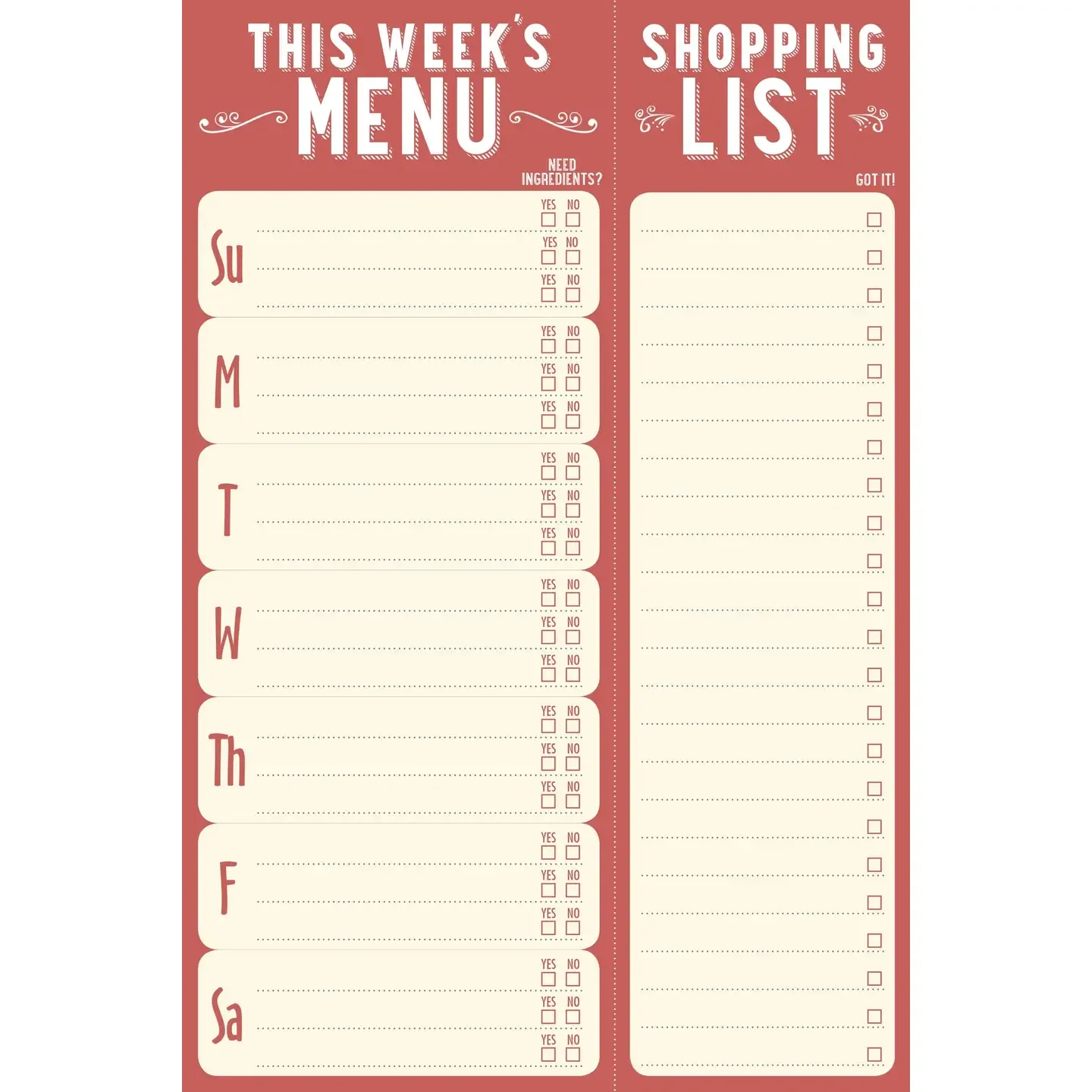 This Week&#39;s Menu Note Pad - Peter Pauper Press