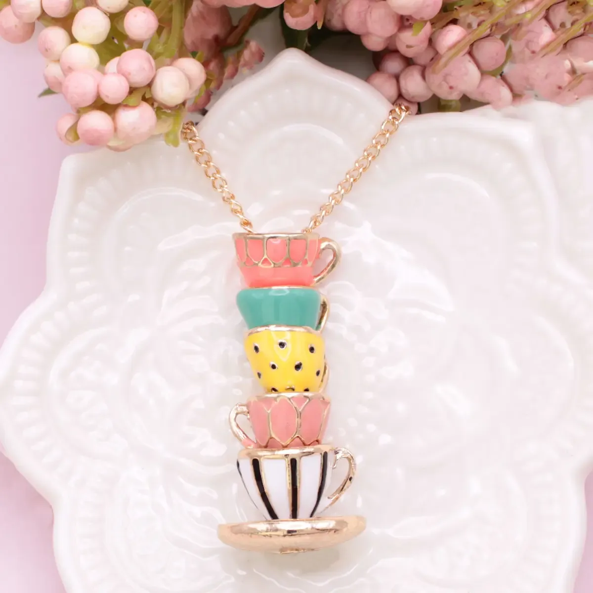 Teacup Stack Necklace