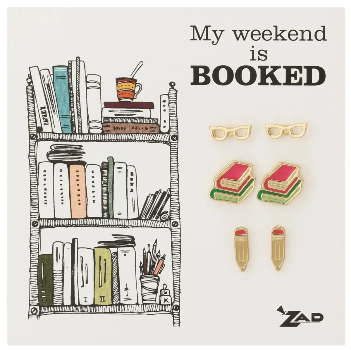 Book Worm Earrings Set