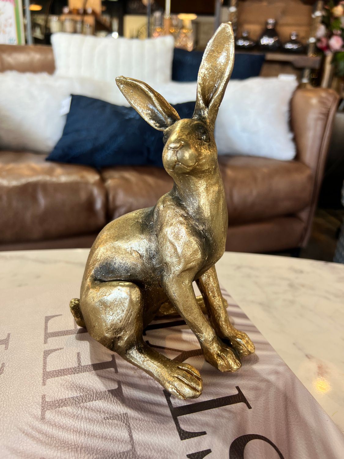 Sitting Brass Rabbit