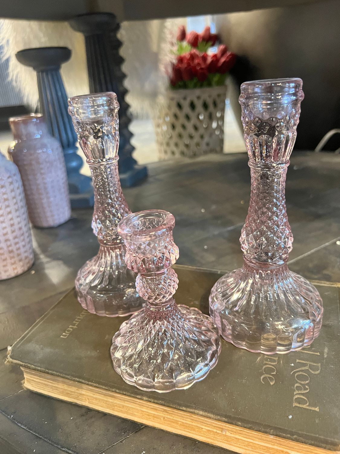 Pink Gillian Candlestick