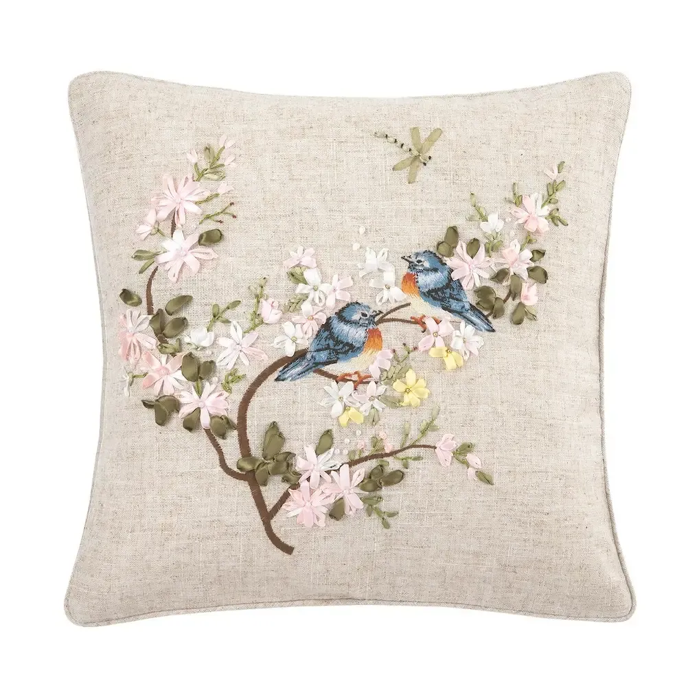 Spring Bluebird Throw Pillow