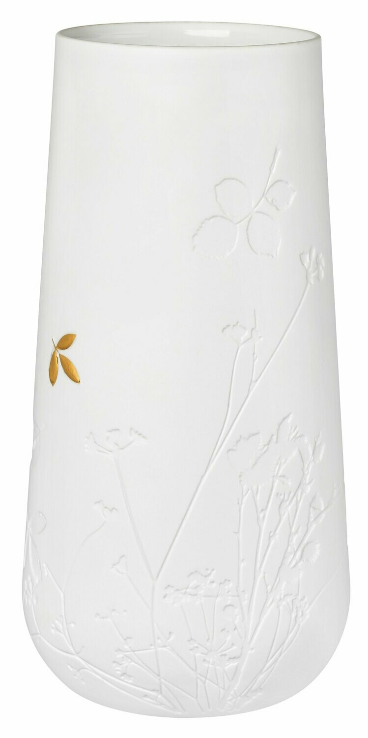 RÄDER Vase mit goldenem Blatt "groß"