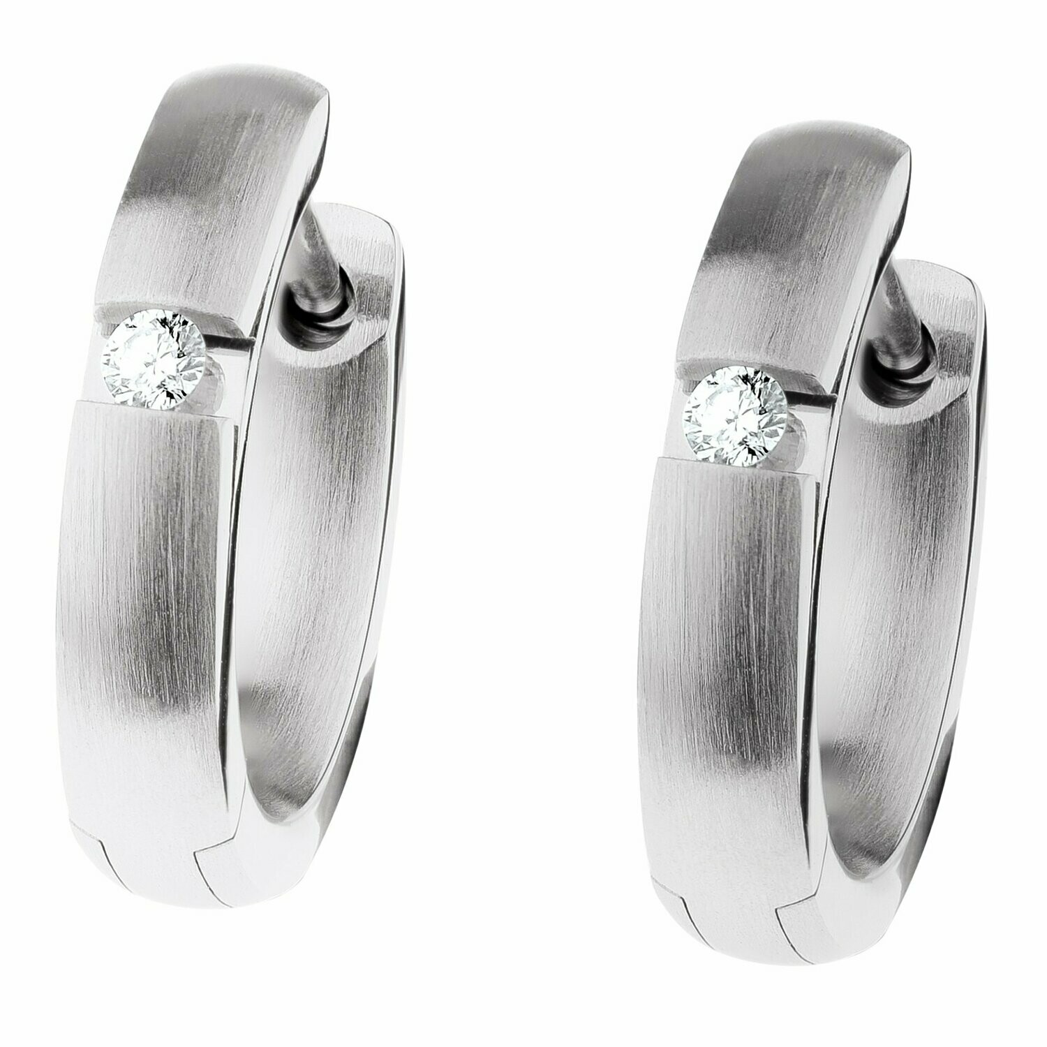 Ernstes Design Creolen mit Brillant E490/E491