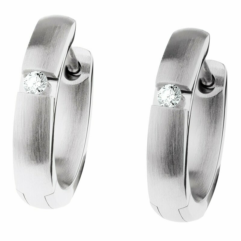 Ernstes Design Creolen mit Brillant E490/E491 Ernstes Design Creolen mit Brillant E490/E491