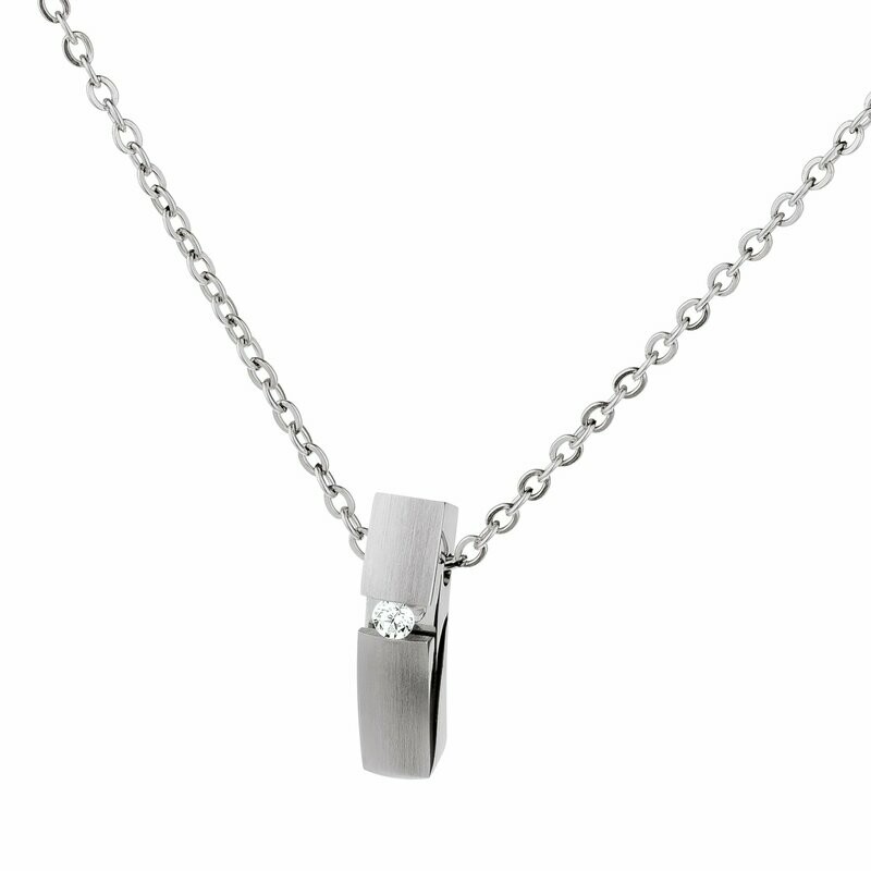 Ernstes Design Ernstes Design "Spiegelankerkette mit Brillant" K740