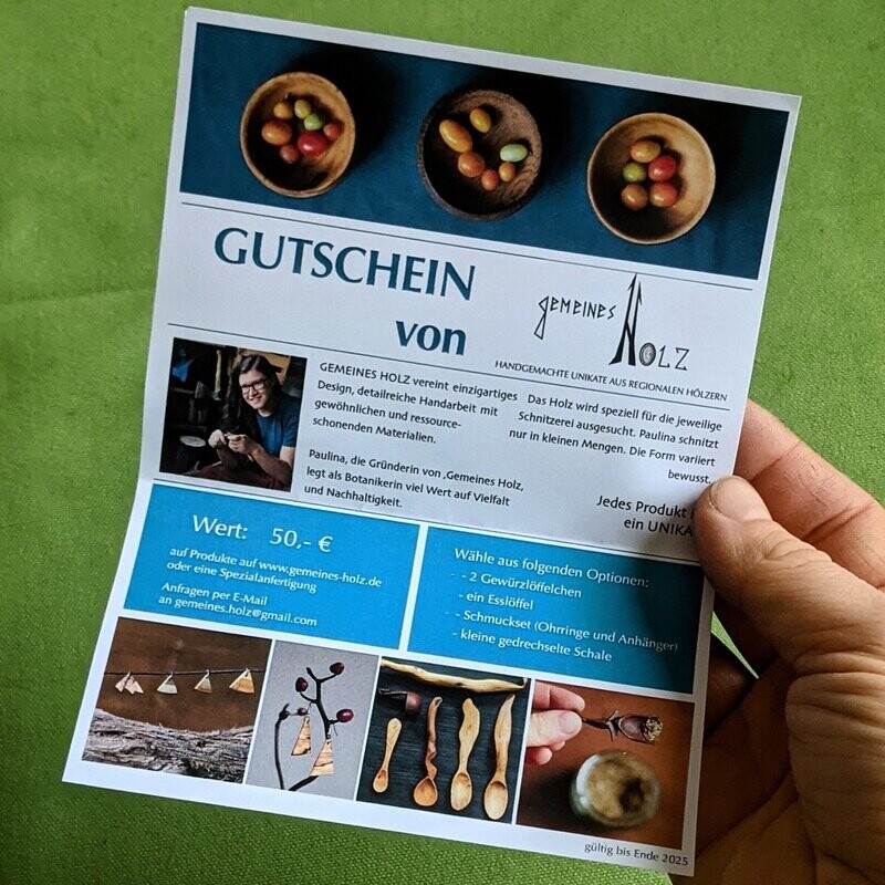 Gutschein für Spezialanfertigung