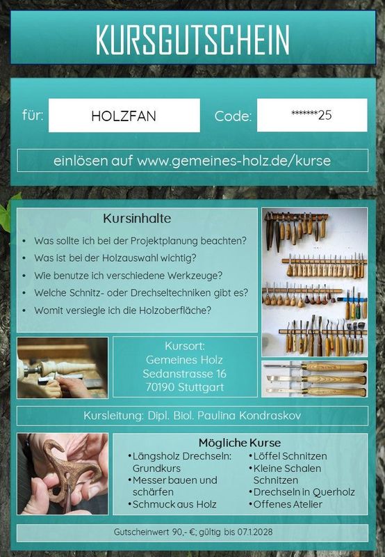 Gutschein für einen Kurs