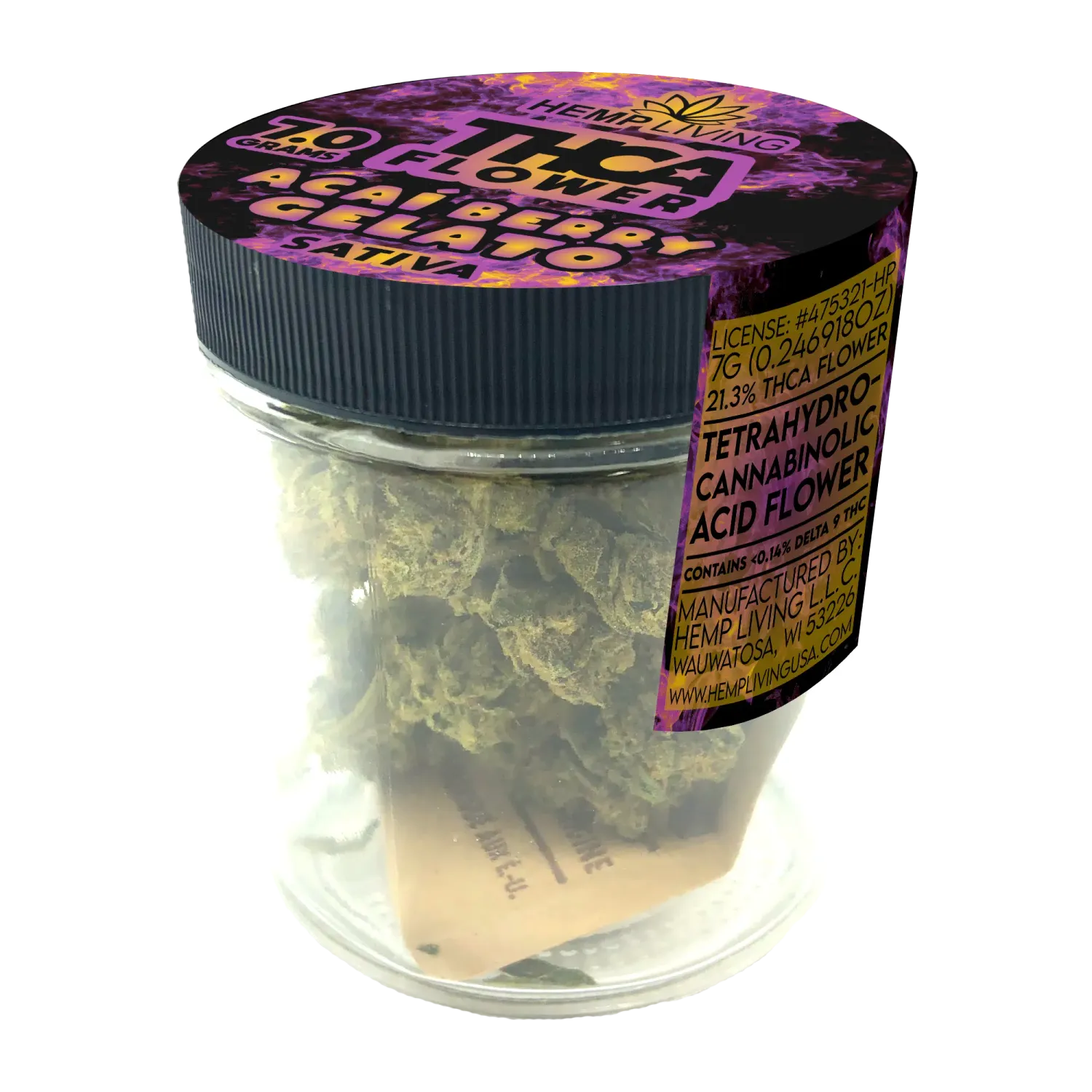 Hemp Living THCA Flower 7gr | Acai Berry Gelato