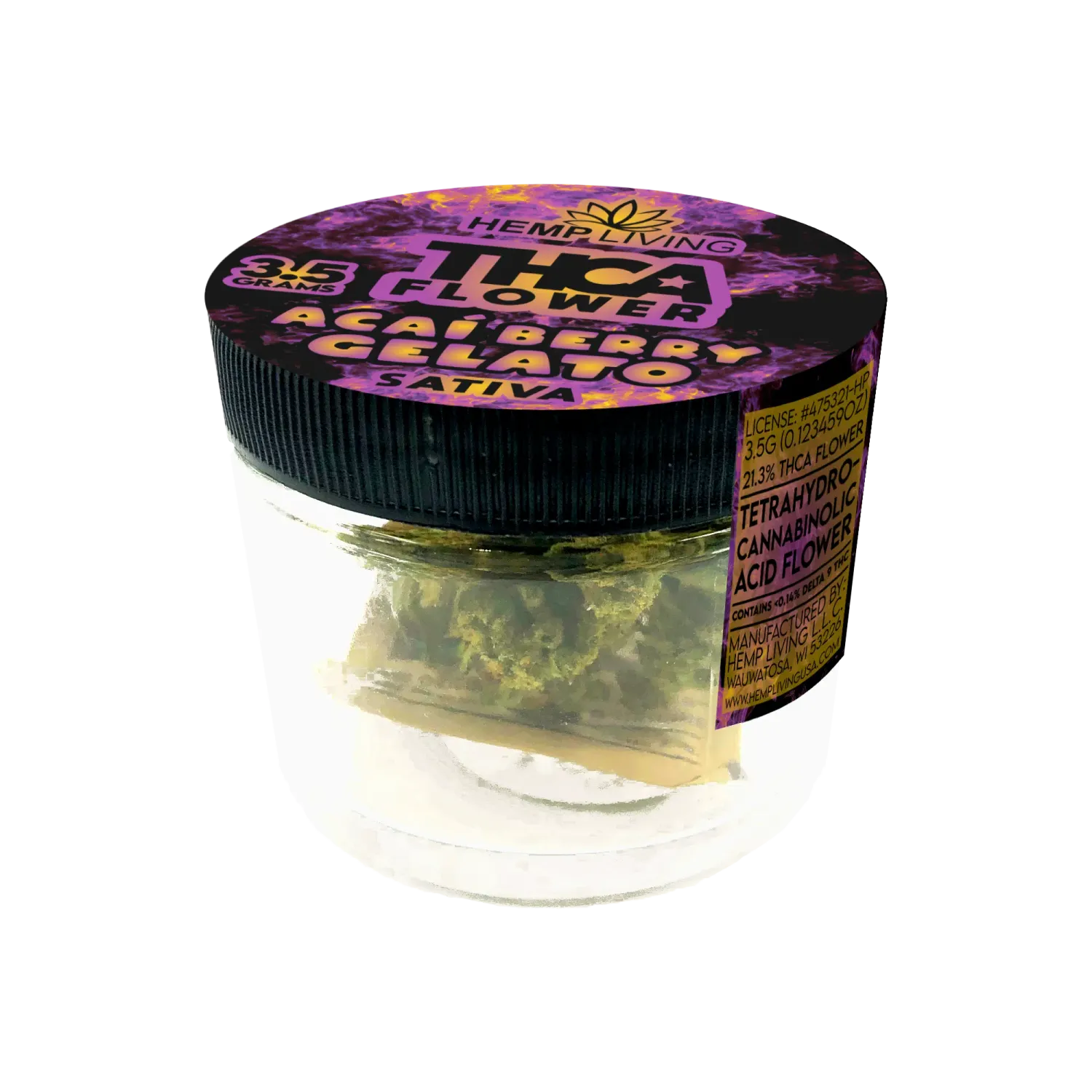 Hemp Living THCA Flower 3.5gr | Acai Berry Gelato