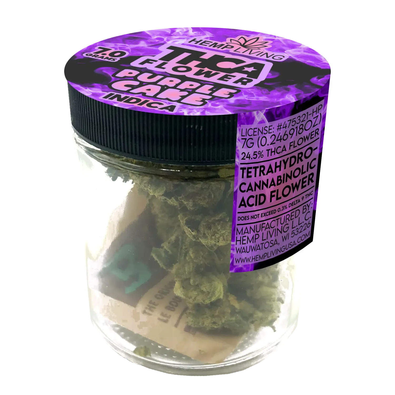 Hemp Living THCA Flower 7gr | Purple Cake