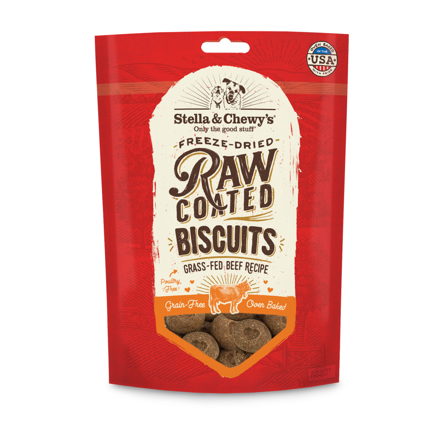 Stella and Chewy&#39;s Raw Coated Biscuits Beef 9oz