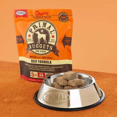 Primal Dog Raw Beef Nuggets 3#