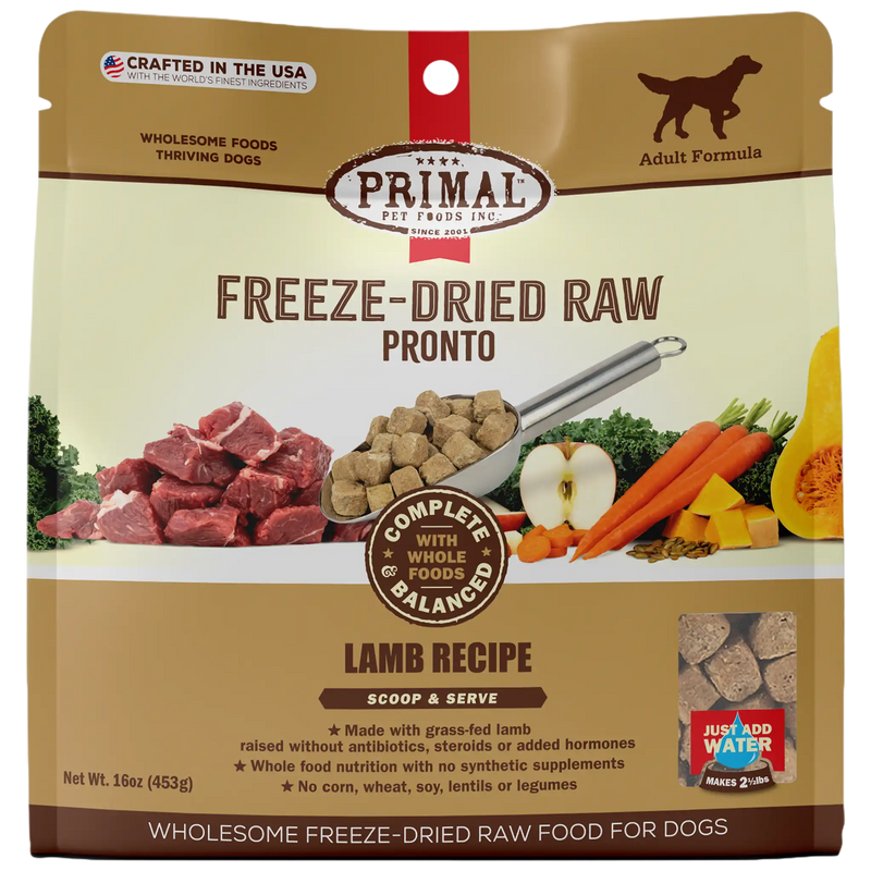 Primal Dog Freeze Dried Pronto Lamb 16oz