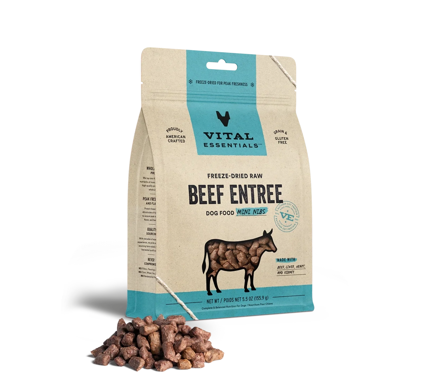 VE Dog Mini Nibs Beef FD 5.5oz
